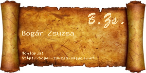 Bogár Zsuzsa névjegykártya